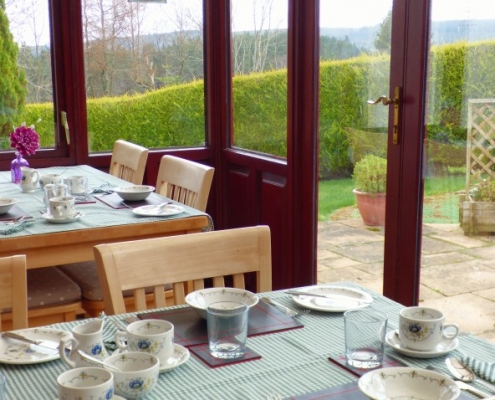 Greenacre Breakfast room in the conservatory