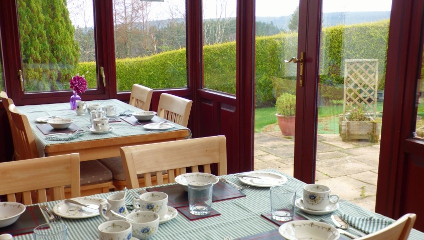 Greenacre Breakfast room in the conservatory